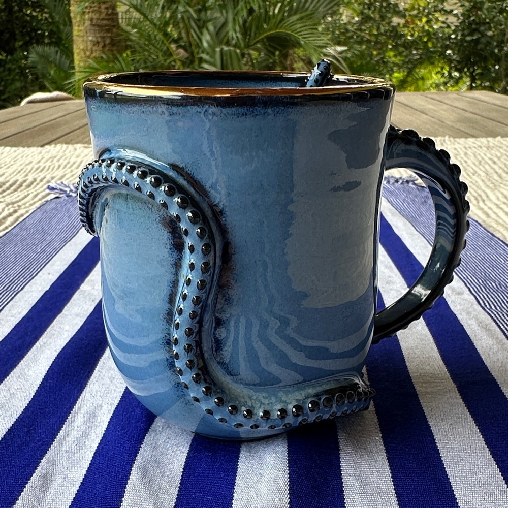 The Clay Cache Ceramic Octopus Mug Large 16+ ounce Handmade